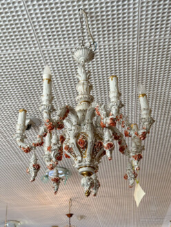 Porzellan Kronleuchter in Barockform Rudolf Kämmer 2. Hälfte 20. Jhd