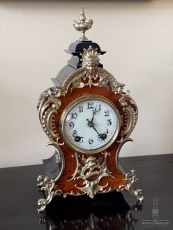 Lenzkirch Konsolen Uhr Rokoko Stil 1905/1910 Nußbaum & Bronze vergoldet