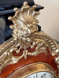 Lenzkirch Konsolen Uhr Rokoko Stil 1905/1910 Nußbaum & Bronze vergoldet