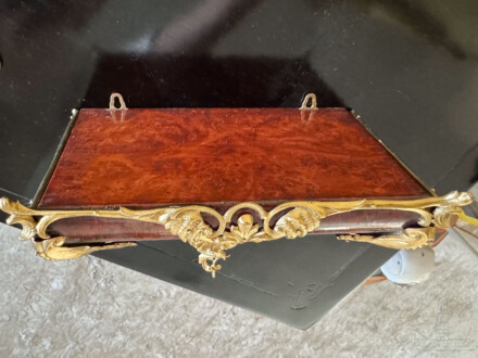 Lenzkirch Konsolen Uhr Rokoko Stil 1905/1910 Nußbaum & Bronze vergoldet